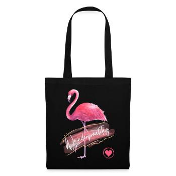 Wunderprächtig - Flamingo pink - Wortschätze - Stoffbeutel - Schwarz - Vorne