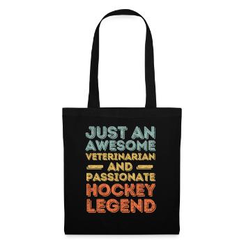Tierarzt Hockey Legende retro - Stoffbeutel - Schwarz - Vorne