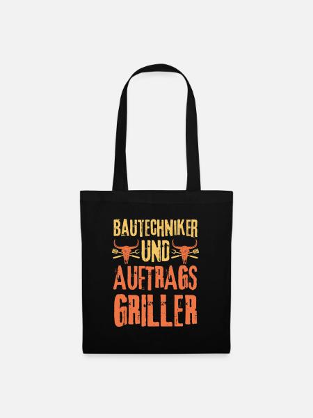 Bautechniker und Grillen - Stoffbeutel - Schwarz
