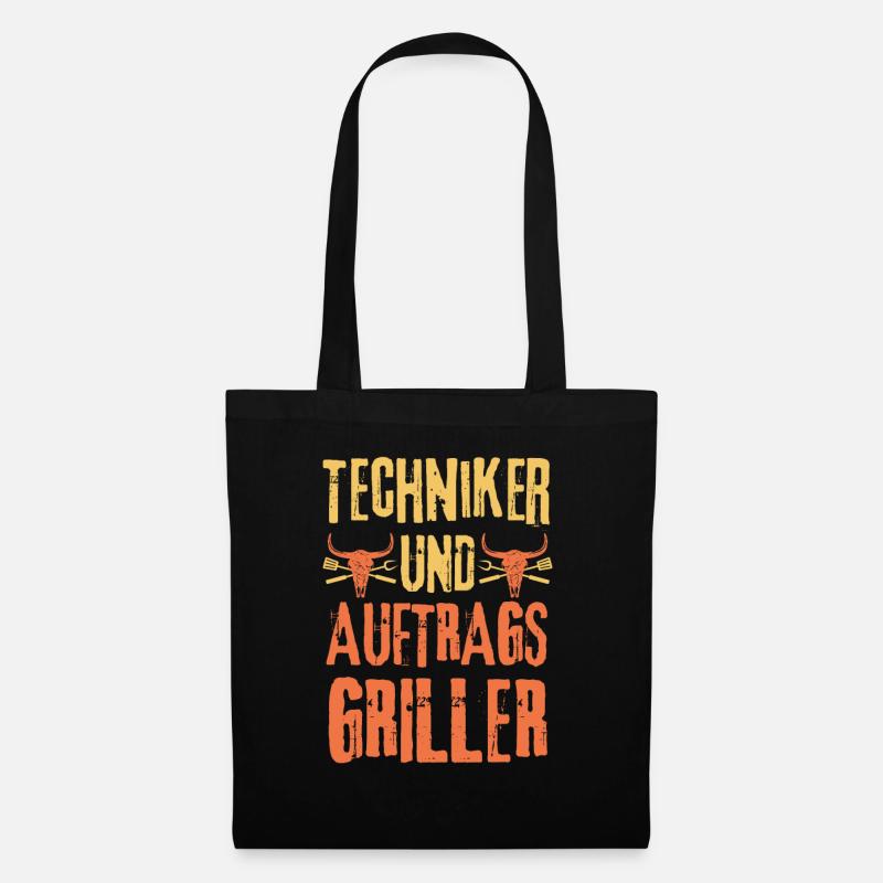 Techniker und Grillen - Stoffbeutel - Schwarz