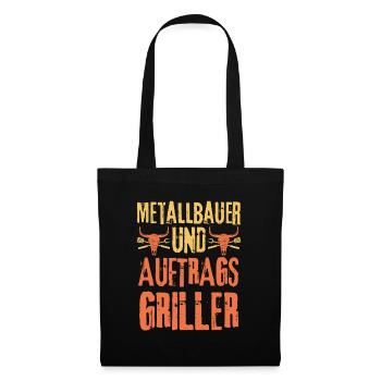 Metallbauer und Grillen - Stoffbeutel - Schwarz - Vorne