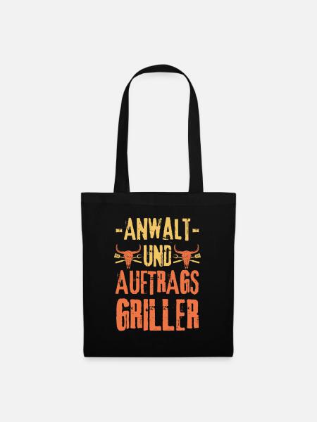 Anwalt und Grillen - Stoffbeutel - Schwarz