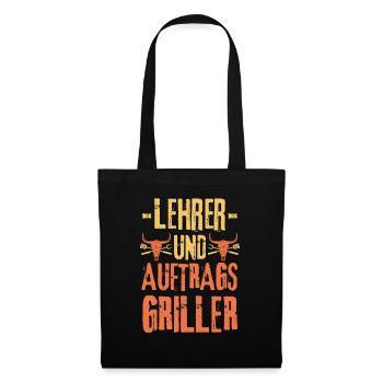 Lehrer und Grillen - Stoffbeutel - Schwarz - Vorne
