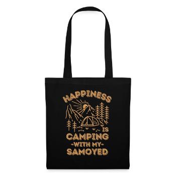 Camping with samoyed - Tote Bag - black - Front