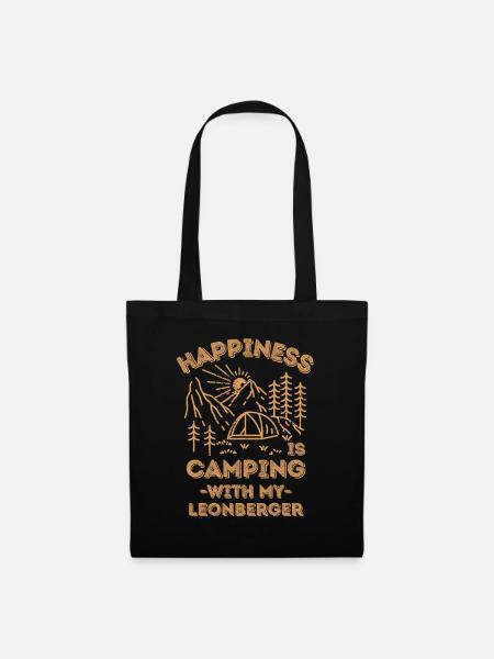 Camping mit Leonberger - Stoffbeutel - Schwarz