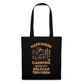Camping with belgian-tervuren - Tote Bag - black - Front