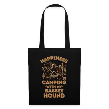 Camping with basset-hound - Tote Bag - black - Front