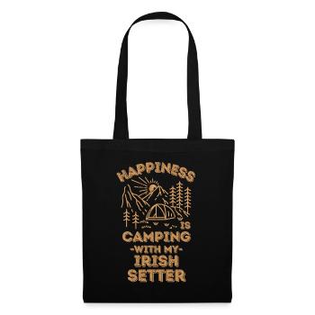 Camping mit irish-setter - Stoffbeutel - Schwarz - Vorne