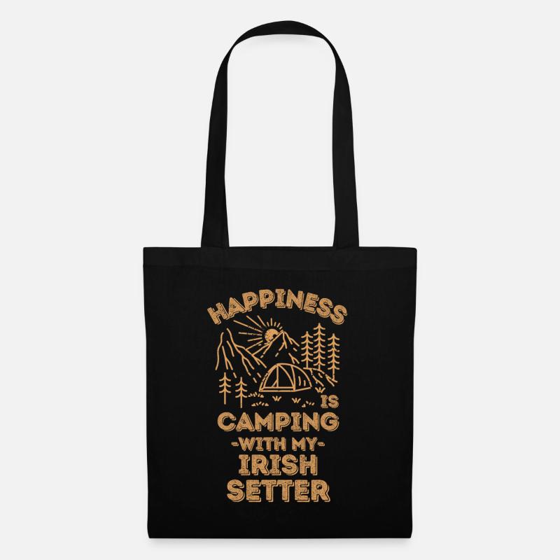 Camping mit irish-setter - Stoffbeutel - Schwarz