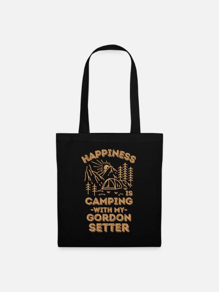 Camping mit Gordon-Setter - Stoffbeutel - Schwarz
