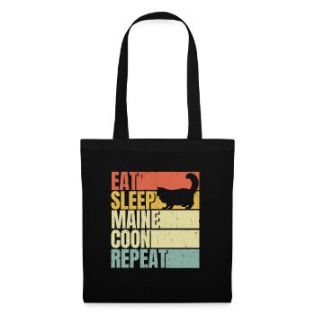 Mangez dormir Maine-coon répéter - Sac en tissu - noir - Devant