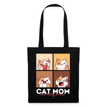 Maman chatte Purfffectly fière - Sac en tissu - noir - Devant
