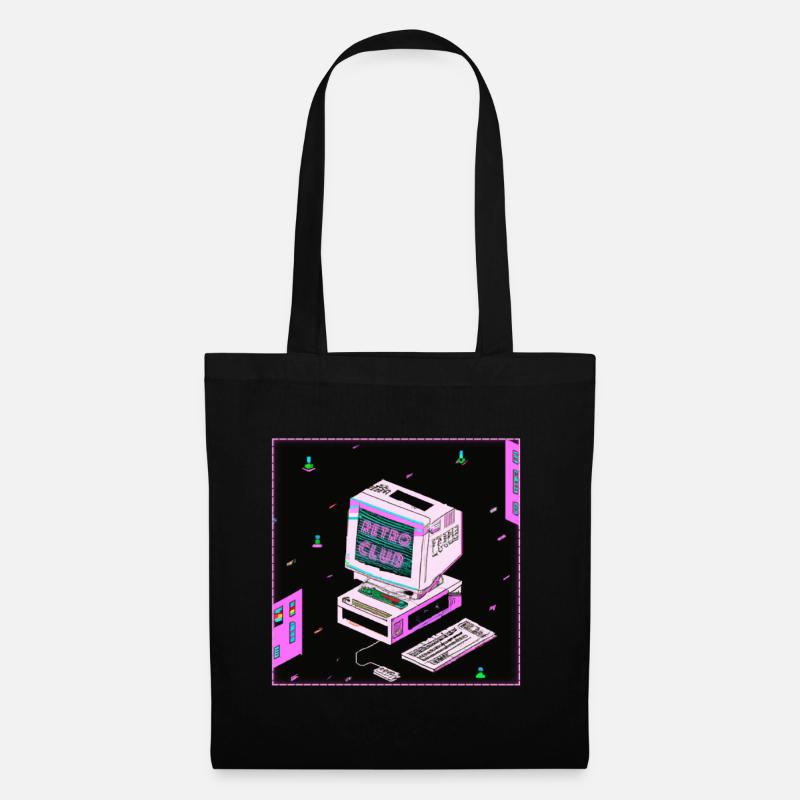 Retro Computer aus den 90ern - Stoffbeutel - Schwarz