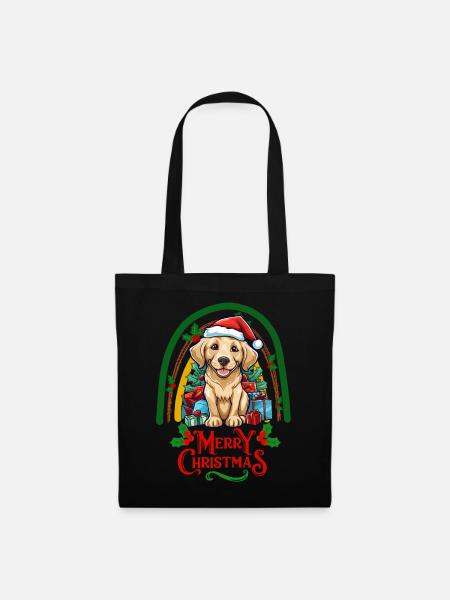 Labrador Weihnachten - Stoffbeutel - Schwarz