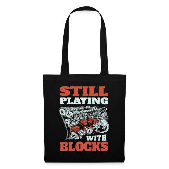 Still playing with blocks, Mechanics Engine Block - Tote Bag - black - Front