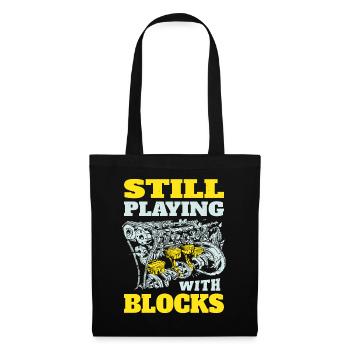 Still playing with blocks, Mechanics Engine Block - Tote Bag - black - Front