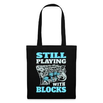Still playing with blocks, Mechanics Engine Block - Tote Bag - black - Front