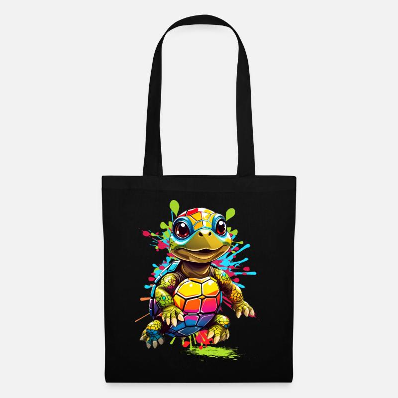 Schildkröte - Stoffbeutel - Schwarz