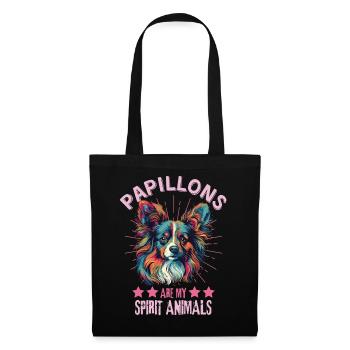 Papillon Dog Lover Colorful Miniature Spaniel - Tote Bag - black - Front