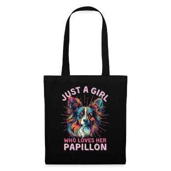 Papillon Dog Lover Colorful Miniature Spaniel - Tote Bag - black - Front