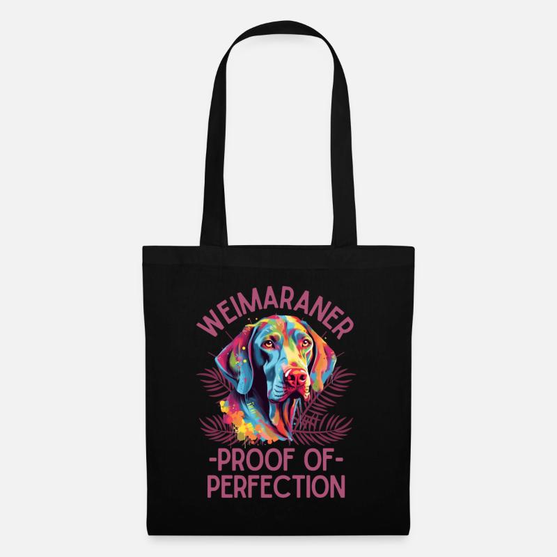 Weimaraner Liebhaber Bunter Weimaraner Kunst - Stoffbeutel - Schwarz
