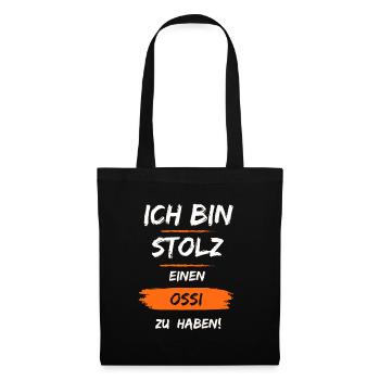 Stolz auf meinen Ossi - Stoffbeutel - Schwarz - Vorne