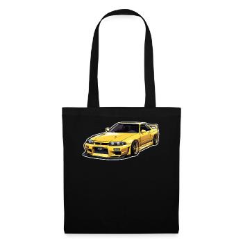 JDM R33 Car Motif Voitures de rêve japonaises des années 90 - Sac en tissu - noir - Devant