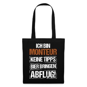 Je suis mécanicien - apporte de la bière et décolle - Sac en tissu - noir - Devant