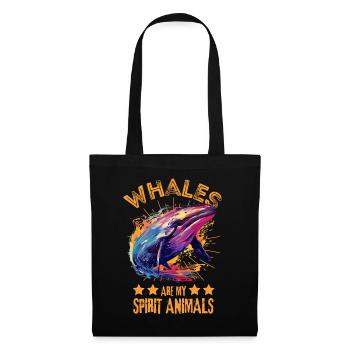 Colorful whale paint blobs paint splashes - Tote Bag - black - Front