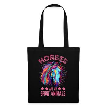 Des blobs de peinture pour chevaux colorés éclaboussent des éclaboussures - Sac en tissu - noir - Devant