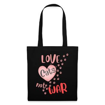 Love Cats Not War - Tote Bag - black - Front