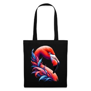 Flamingo - Stoffbeutel - Schwarz - Vorne
