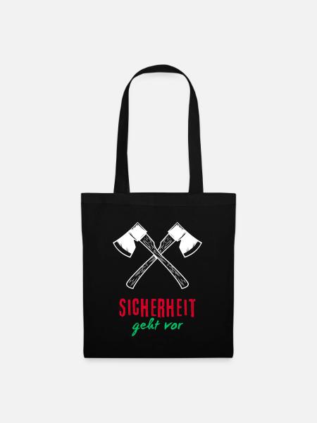 Sicherheit geht vor - Stoffbeutel - Schwarz