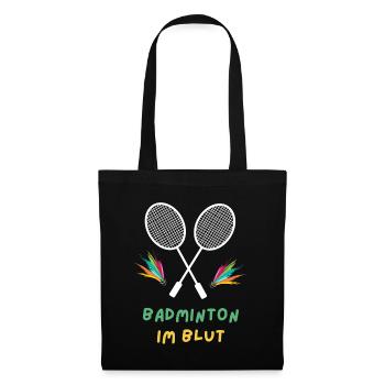 Badminton im Blut - Stoffbeutel - Schwarz - Vorne