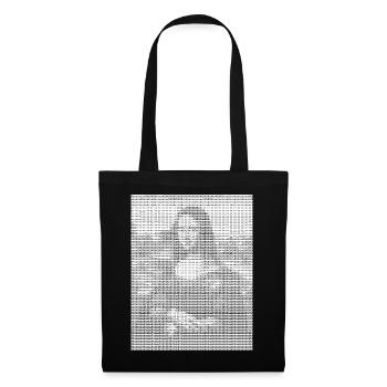 Mona Lisa - La Joconde - ASCII Art - Pixel - Sac en tissu - noir - Devant