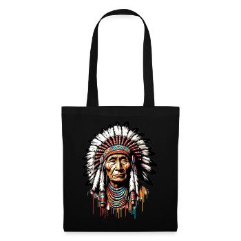 Amérindien Américain - Sac en tissu - noir - Devant