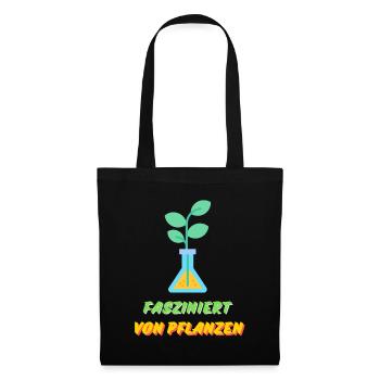 Fasziniert von Pflanzen - Stoffbeutel - Schwarz - Vorne