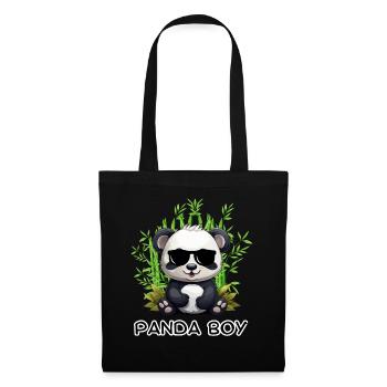Panda Boy: Panda Design with Glasses - Tote Bag - black - Front