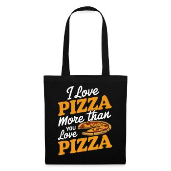 Conception de typographie Pizza Love - Sac en tissu - noir - Devant