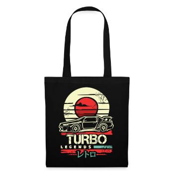 Retro JDM Turbo – Japanisches Auto Design - Stoffbeutel - Schwarz - Vorne
