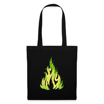 Verdant Flame Watercolor Fire - Tote Bag - black - Front