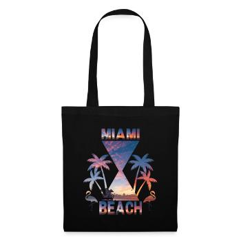 Miami Beach Sunset Silhouette Design - Tote Bag - black - Front