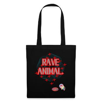 RAVE ANIMAL – Techno Streetwear Design - Sac en tissu - noir - Devant