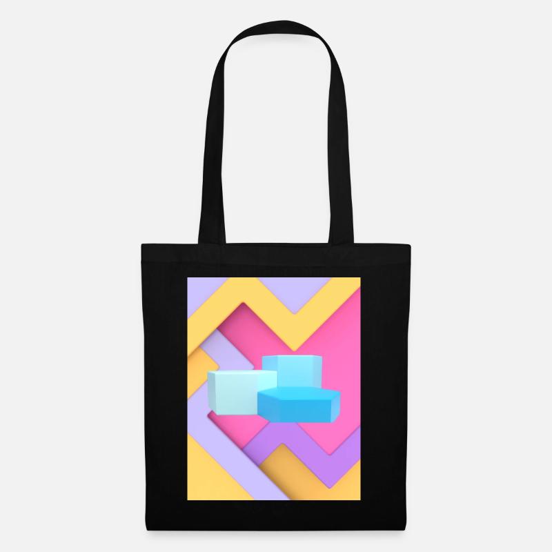 Pastel Geometric Pod Design - Tote Bag - black