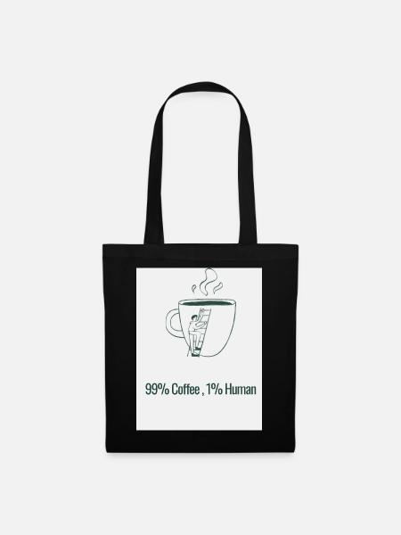 Humor Coffee 99% Caffeine 1% Human - Tote Bag - black