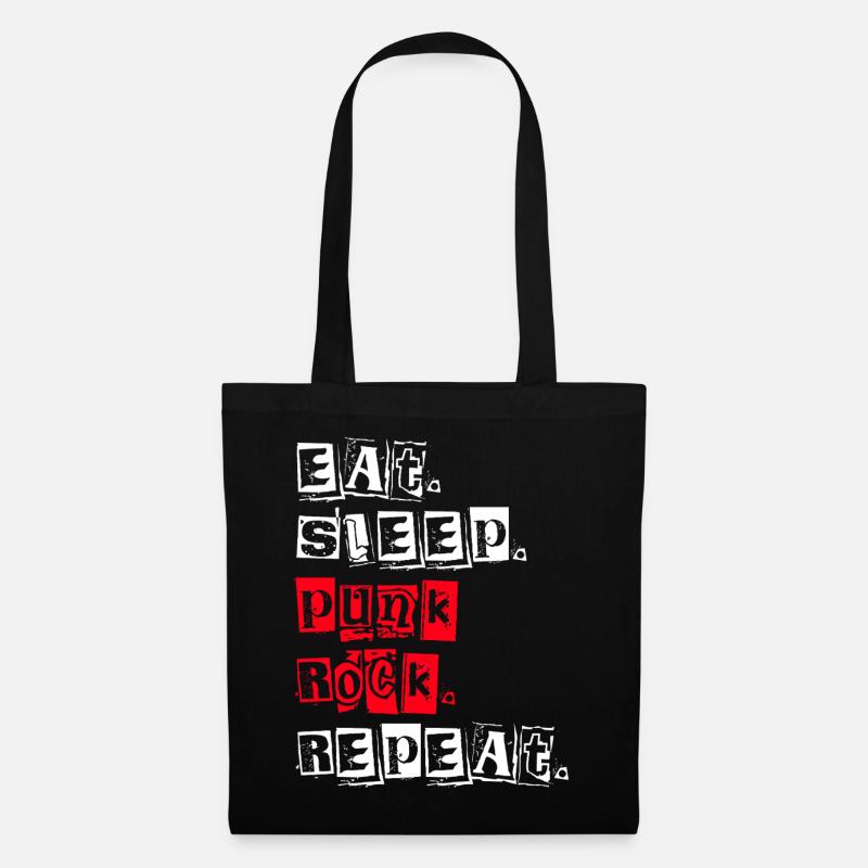 Eat Sleep Punk Rock Repeat - Stoffbeutel - Schwarz