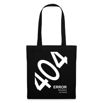 404 Erreur Motivation non trouvée Nerd Humour - Sac en tissu - noir - Devant