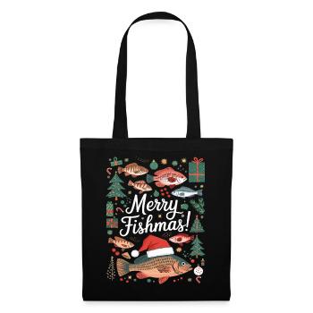 Pêcheur Pull de Noël Poisson Joyeux Poisson - Sac en tissu - noir - Devant