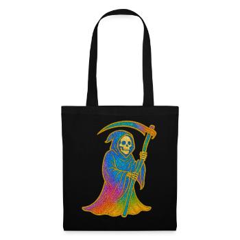 Der Tod | Regenbogen Sensenmann - Stoffbeutel - Schwarz - Vorne