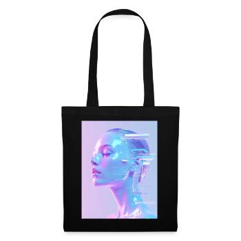 Portrait holographique Glitch - Sac en tissu - noir - Devant